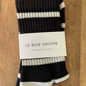 Le Bon Shoppe Boyfriend Socks Black Stripe